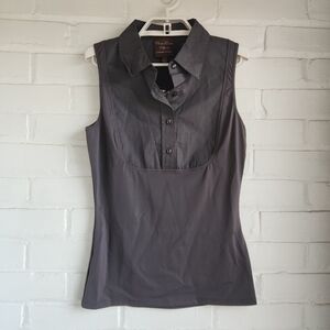 NWOT Undercover Agent Kathleen Kirkwood Sleeveless Collar Top Gray Size Small
